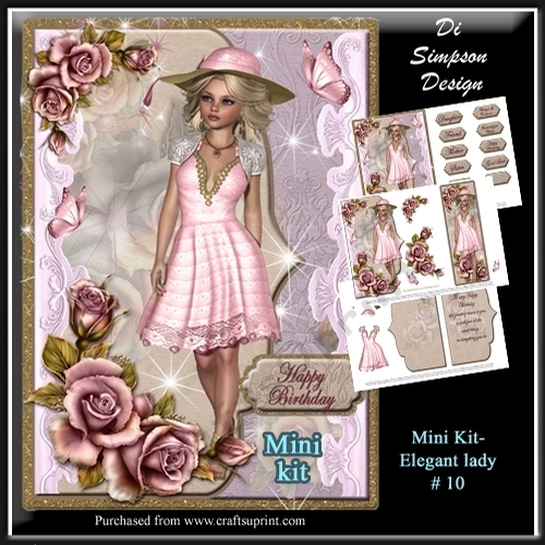 Best Wishes - Elegant Lady #10- For lots of occasions