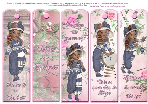 5 beautiful Girl  Bookmarks #1