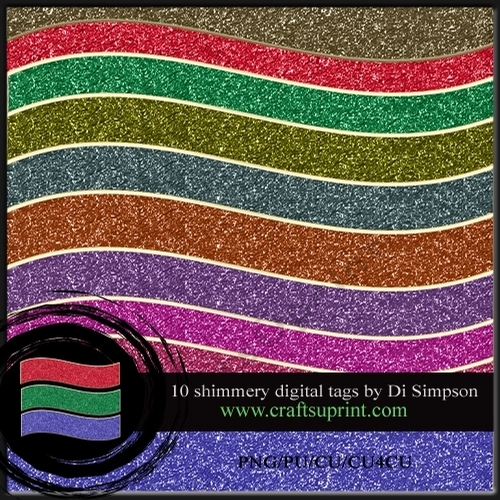 Shimmery Blank Sentiment Tags  #3