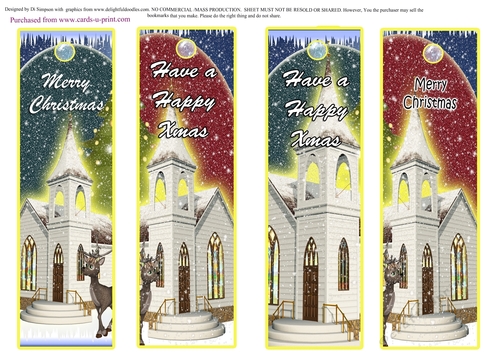 4 Beautiful Christmas Bookmarks #12