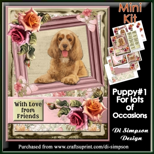 Mini Kit- Floral and puppy for lots of occasions #1