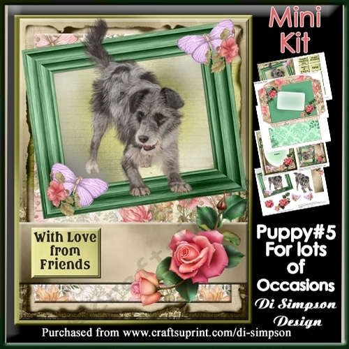 Mini Kit- Floral and puppy for lots of occasions #5