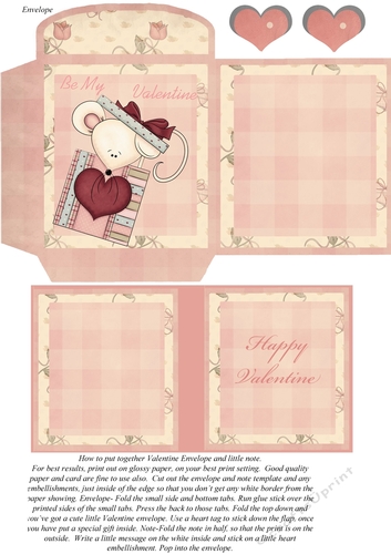 Happy Valentines Day - #6-Envelope and note