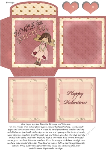 Happy Valentines Day - #8-Envelope and note