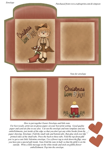 Christmas Love & Joy  #11-Envelope and note