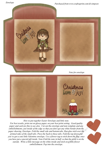 Christmas Love & Joy  #13-Envelope and note