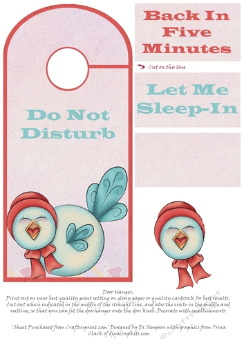 Door Hanger- Let Me Sleep In #1