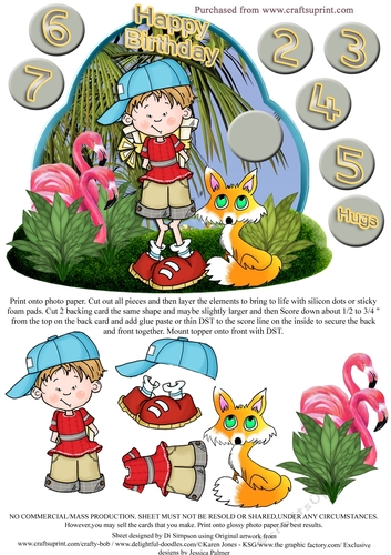 Cute Boy with Jungle Friends - Happy Birthday #2