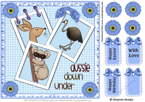 Framed fun #7 for lots of occasions - Aussie Down Under