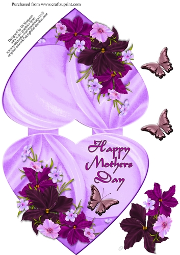 Mothers Day - Heart Fold Floral Topper #17