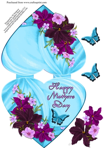 Mothers Day - Heart Fold Floral Topper #18