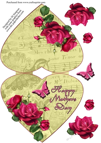 Mothers Day - Heart Fold Floral Topper #20