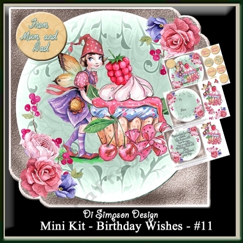 Mini Kit - Birthday Wishes # 11- Cupcake fairy for lots of occasions