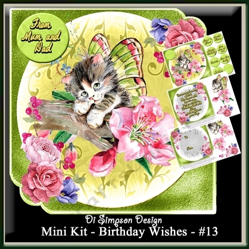 Mini Kit - Birthday Wishes # 13- Kitty for lots of occasions