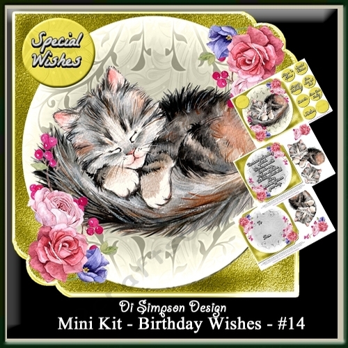 Mini Kit - Birthday Wishes # 14- Kitty for lots of occasions