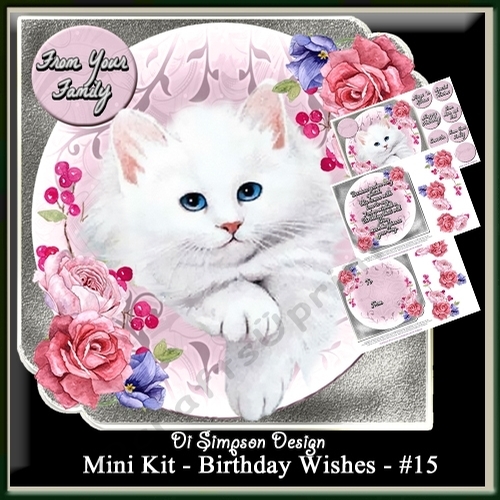 Mini Kit - Birthday Wishes # 15- Kitty for lots of occasions