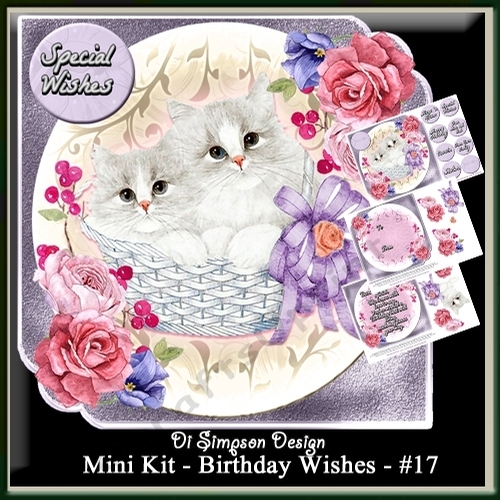 Mini Kit - Birthday Wishes # 17- Sweet kitties for lots of occasions