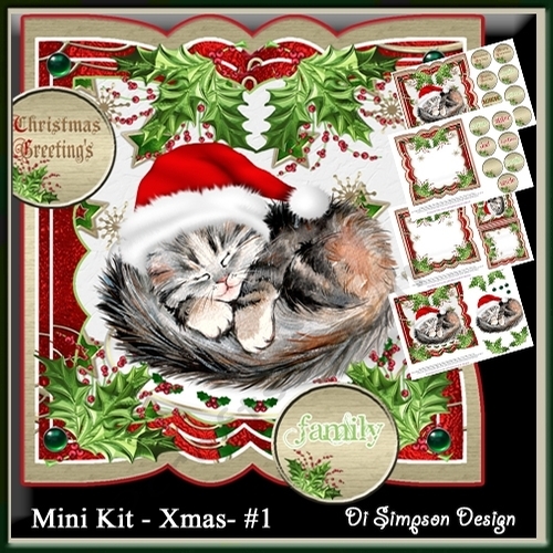 Mini Kit - Xmas- #1- Vintage kitty