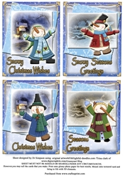 4 Christmas Toppers/ snowmen