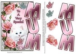 Mum- Roses and Fluffy Puss