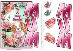 Mum- Roses and Cute Puppy