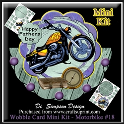 Wobble Card Mini Kit - Motorbike Theme # 18