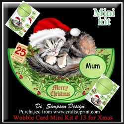 Wobble Card Mini Kit # 13 - Xmas Kitty