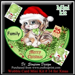 Wobble Card Mini Kit # 14 - Xmas Puppy