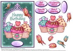 Happy Birthday Cupcake design #2
