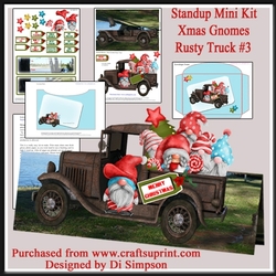 Standup Mini Kit - Xmas Gnomes Rusty Truck #3