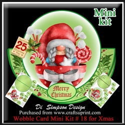 Wobble Card Mini Kit # 18 - Xmas Gnome