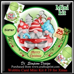 Wobble Card Mini Kit # 19- Xmas Gnomes