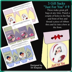 3 Gorgeous Gift Sacks-Just For You - Vintage Ladies 1
