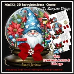 Mini Kit- 3D Snowglobe Scene - Christmas Gnome #24