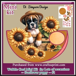 Wobble Card Mini Kit for lots of occasions-Sunflower Puppy #1