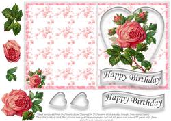 Happy Birthday- Pretty Vintage Rose