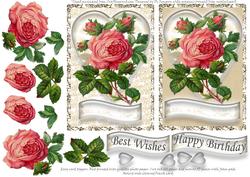 Floral Rose Topper-birthday & Best Wishes