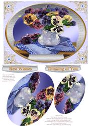 Lovey Vintage Floral Pansy Topper