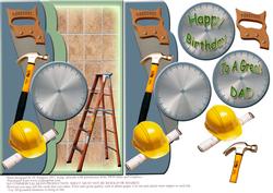 Fathers Day /birthday Topper with 3D Elements
