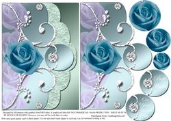 Roses Topper with Pyramid Elements/teal