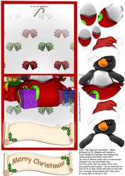 Over the Edge- Christmas Penguin with 3D