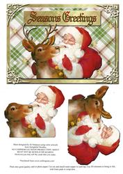 Seasons Greetings-santa & Deer
