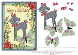 Happy Birthday Embroidery Kitty