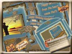 Gone Fishing-fathers Day or Male Birthday