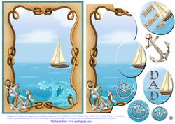 Dad/ Fathers Day Scalloped Topper &3D