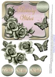 Floral Age Topper, with 3D Elements #3
