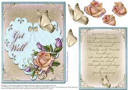 Get Well - Heritage Roses with Insert