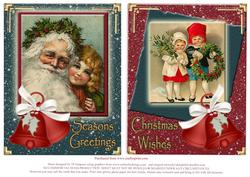 2 Lovely Christmas Toppers-vintage Theme