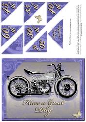 Vintage Harley Motor Bike- Age Card 30-60