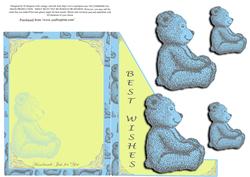 Vintage Bear-shaped Front Print and Fold